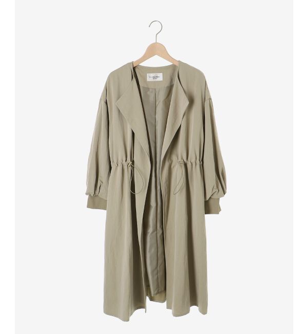  「ドロストノーカラーロングコート」|ノーカラーコート|