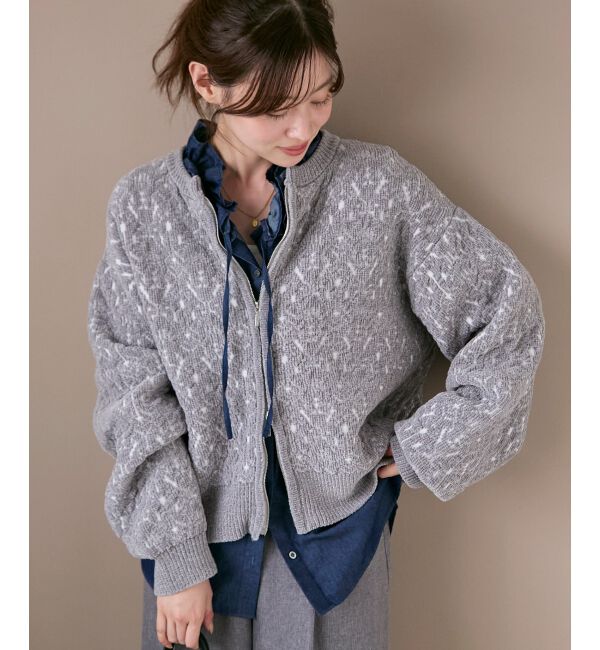  「モールジャガードニットブルゾン」|ブルゾン・スタジャン|