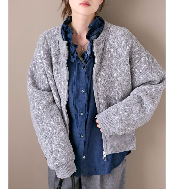  「モールジャガードニットブルゾン」|ブルゾン・スタジャン|