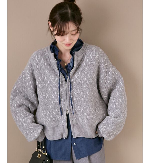  「モールジャガードニットブルゾン」|ブルゾン・スタジャン|