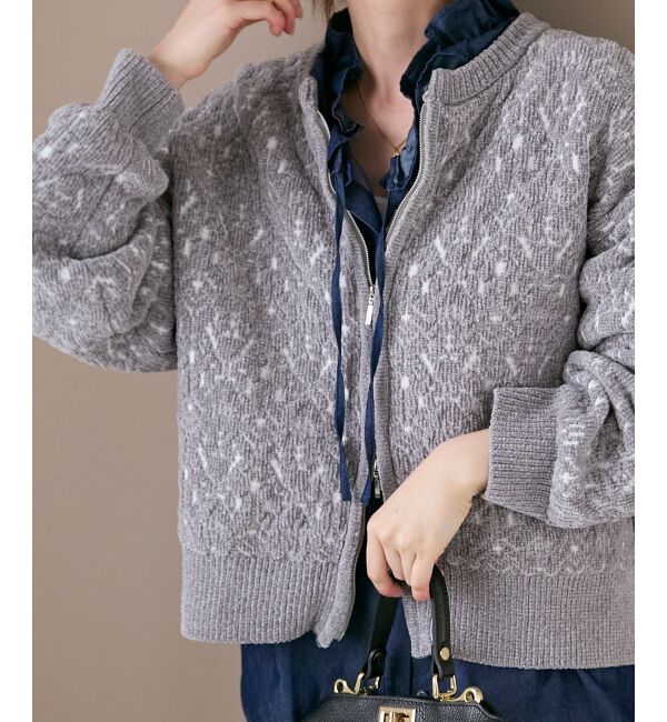  「モールジャガードニットブルゾン」|ブルゾン・スタジャン|