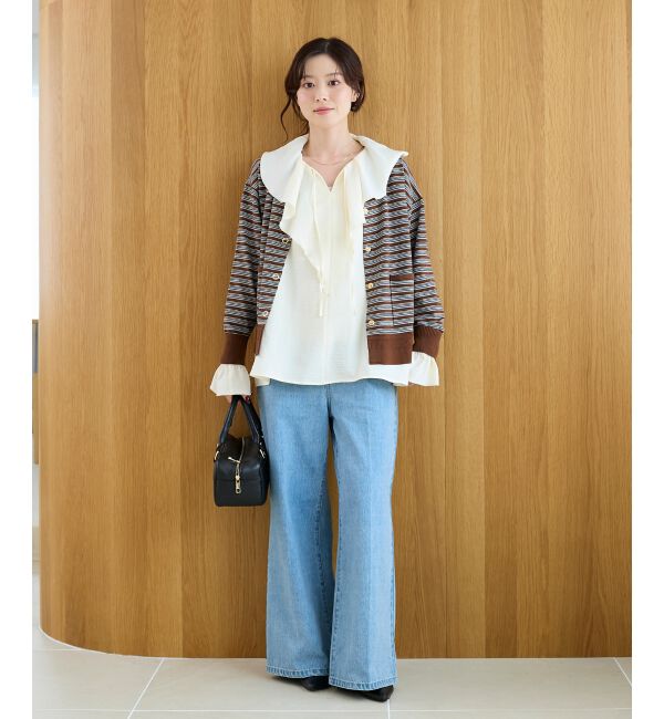  「《手洗い可能》ウールタッチフリルカラーブラウス」|シャツ・ブラウス|