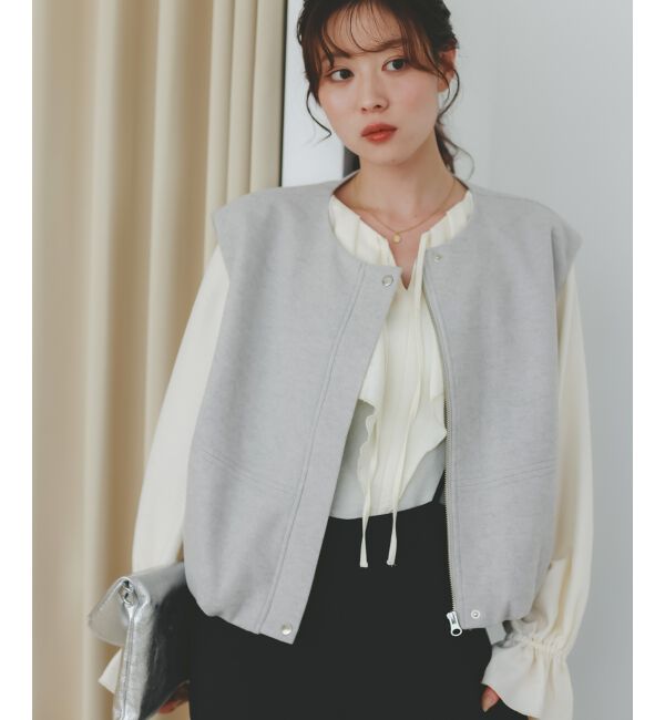  「《手洗い可能》ウールタッチフリルカラーブラウス」|シャツ・ブラウス|