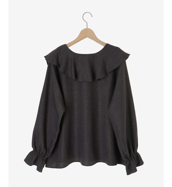  「《手洗い可能》ウールタッチフリルカラーブラウス」|シャツ・ブラウス|