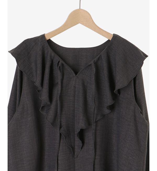  「《手洗い可能》ウールタッチフリルカラーブラウス」|シャツ・ブラウス|