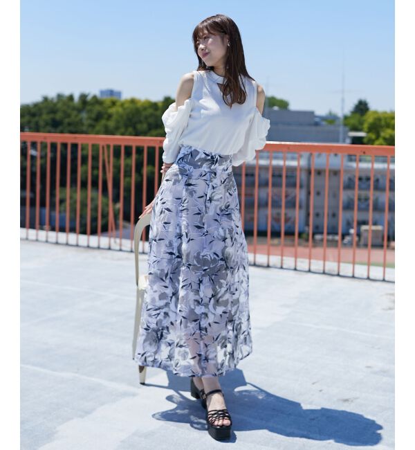 MAJESTICLEGON「バックレースアップフレアスカート」|フレア|