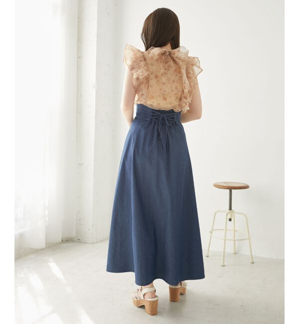 MAJESTICLEGON「バックレースアップフレアスカート」|フレア|