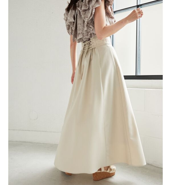 MAJESTICLEGON「バックレースアップフレアスカート」|フレア|