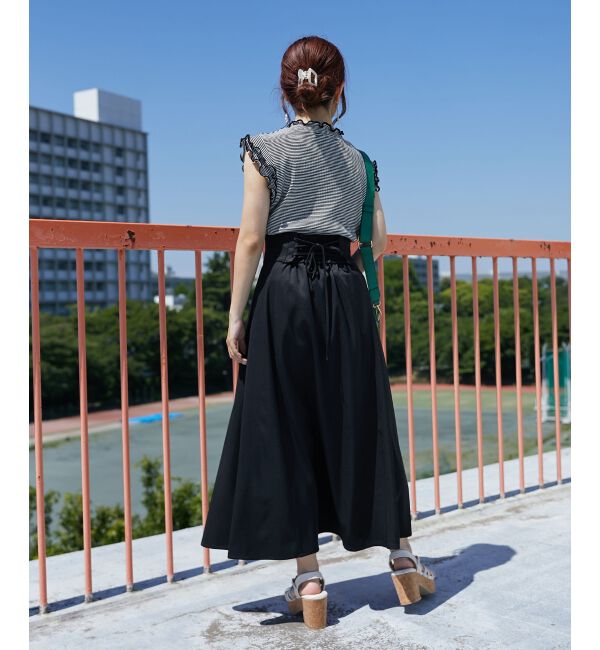 MAJESTICLEGON「バックレースアップフレアスカート」|フレア|