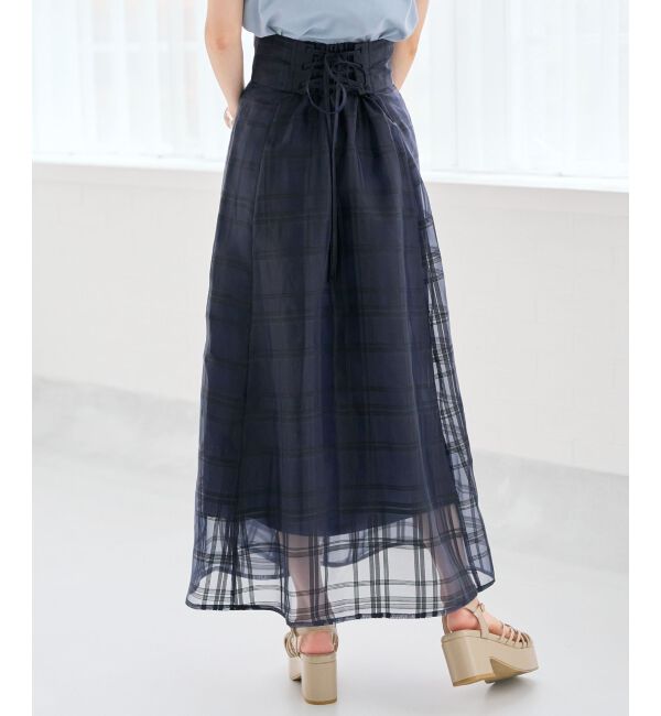 MAJESTICLEGON「バックレースアップフレアスカート」|フレア|