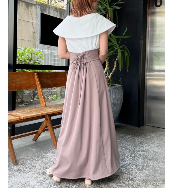 MAJESTICLEGON「バックレースアップフレアスカート」|フレア|