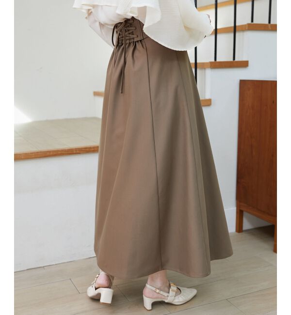 MAJESTICLEGON「バックレースアップフレアスカート」|フレア|