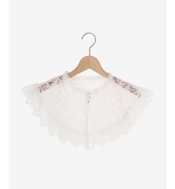 MAJESTICLEGON「レースカラーハーフスリーブニット」|ニット・セーター|