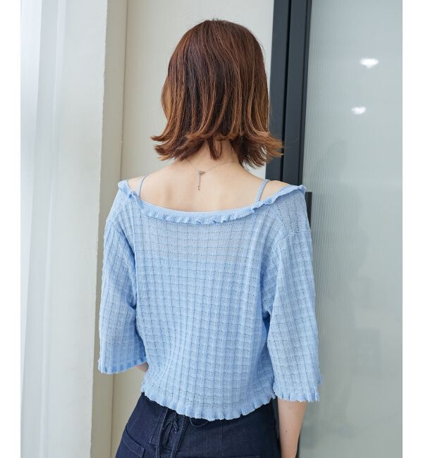 MAJESTICLEGON「キャミセットプチフリルカーディガン」|カーディガン|