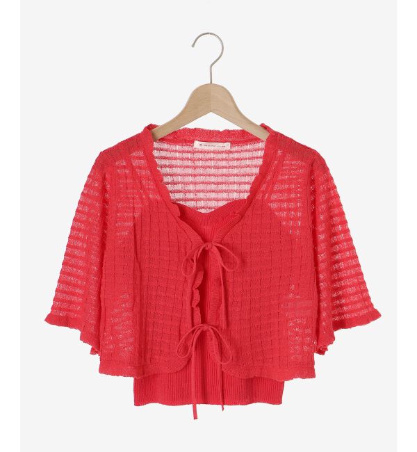 MAJESTICLEGON「キャミセットプチフリルカーディガン」|カーディガン|