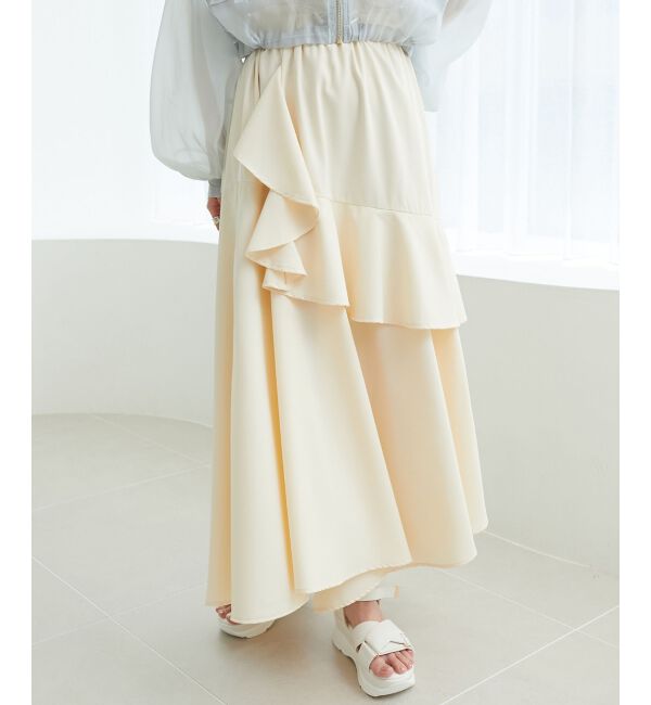 MAJESTICLEGON「ラインティアードスカート」|スカート|アイボリー