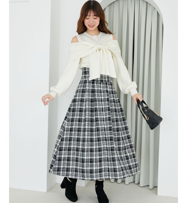 MAJESTICLEGON「バックレースアップフレアスカート」|フレア|