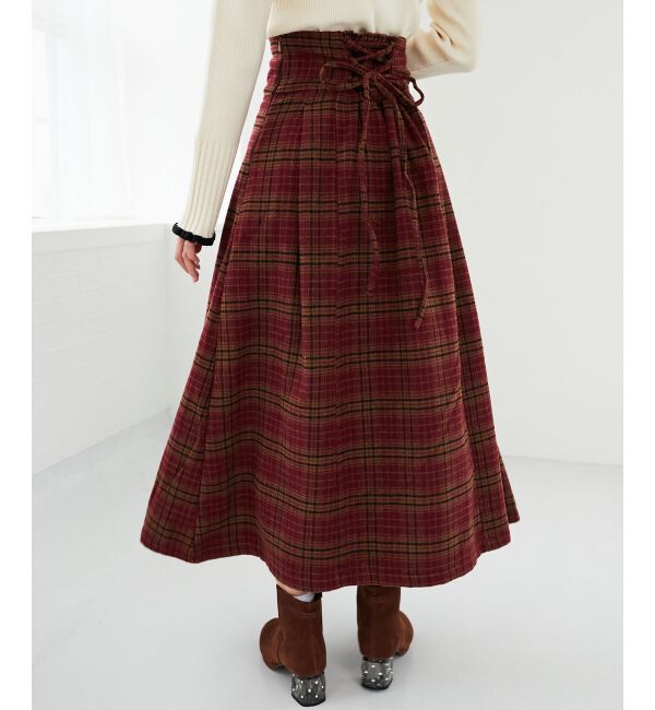 MAJESTICLEGON「バックレースアップフレアスカート」|フレア|