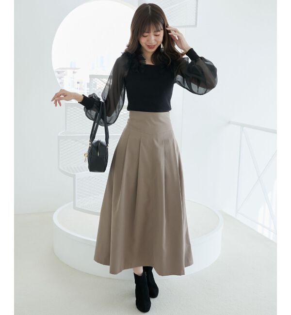 MAJESTICLEGON「バックレースアップフレアスカート」|フレア|