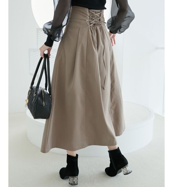 MAJESTICLEGON「バックレースアップフレアスカート」|フレア|