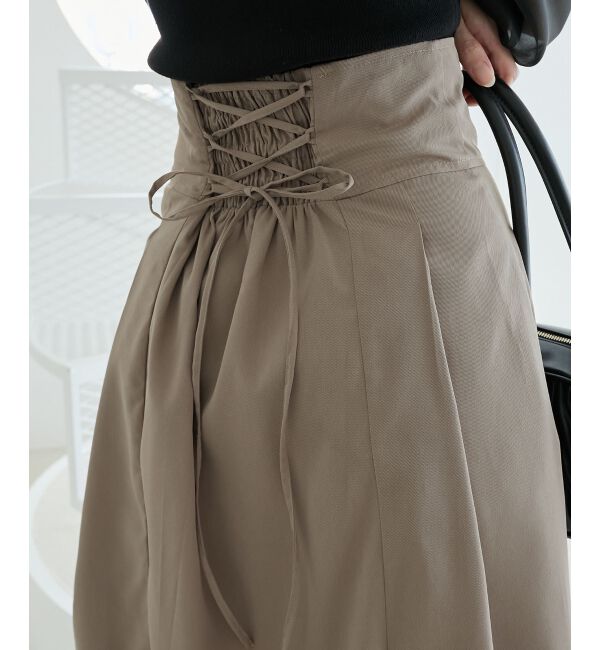 MAJESTICLEGON「バックレースアップフレアスカート」|フレア|