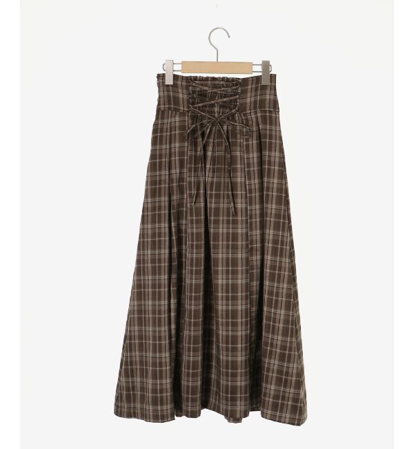 MAJESTICLEGON「バックレースアップフレアスカート」|フレア|