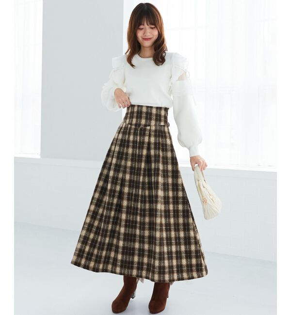 MAJESTICLEGON「バックレースアップフレアスカート」|フレア|Ｄﾌﾞﾗｳﾝ柄