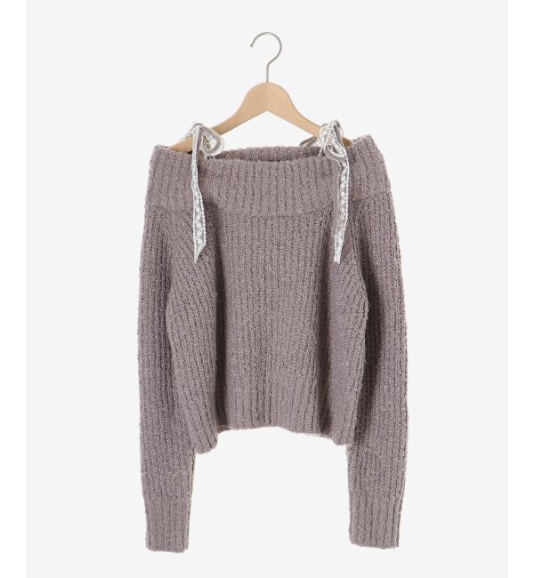  「◎レースリボンオフショルニット」|ニット・セーター|