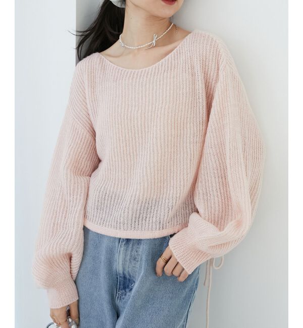 MAJESTICLEGON「キラキラドロストメッシュニット」|ニット・セーター|