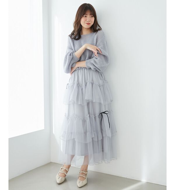 MAJESTICLEGON「キラキラドロストメッシュニット」|ニット・セーター|