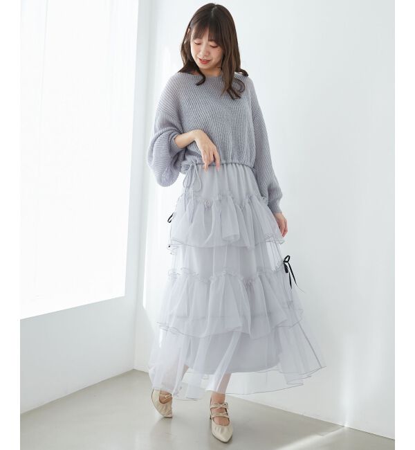 MAJESTICLEGON「キラキラドロストメッシュニット」|ニット・セーター|