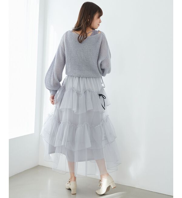 MAJESTICLEGON「キラキラドロストメッシュニット」|ニット・セーター|