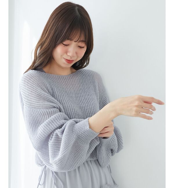 MAJESTICLEGON「キラキラドロストメッシュニット」|ニット・セーター|