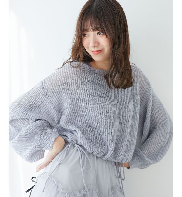 MAJESTICLEGON「キラキラドロストメッシュニット」|ニット・セーター|