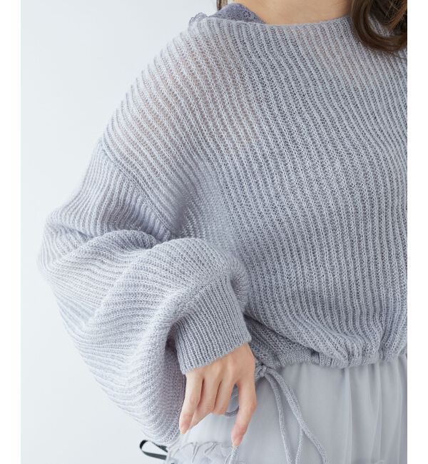 MAJESTICLEGON「キラキラドロストメッシュニット」|ニット・セーター|