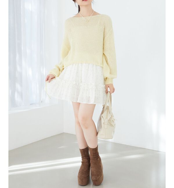 MAJESTICLEGON「キラキラドロストメッシュニット」|ニット・セーター|