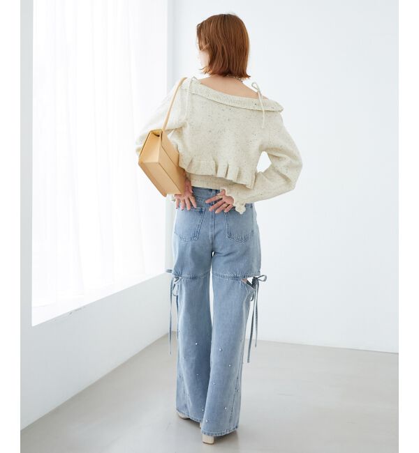 MAJESTICLEGON「ネップキャミセットフリルカーディガン」|カーディガン|