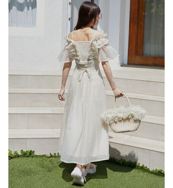  「バックレースアップフリルワンピース」|ワンピース|