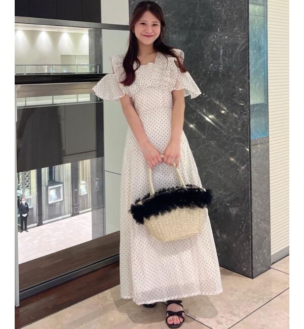  「バックレースアップフリルワンピース」|ワンピース|