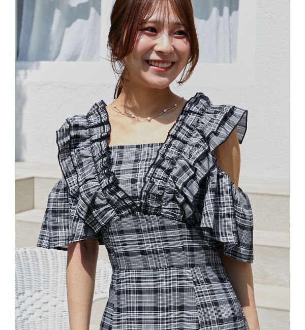  「バックレースアップフリルワンピース」|ワンピース|