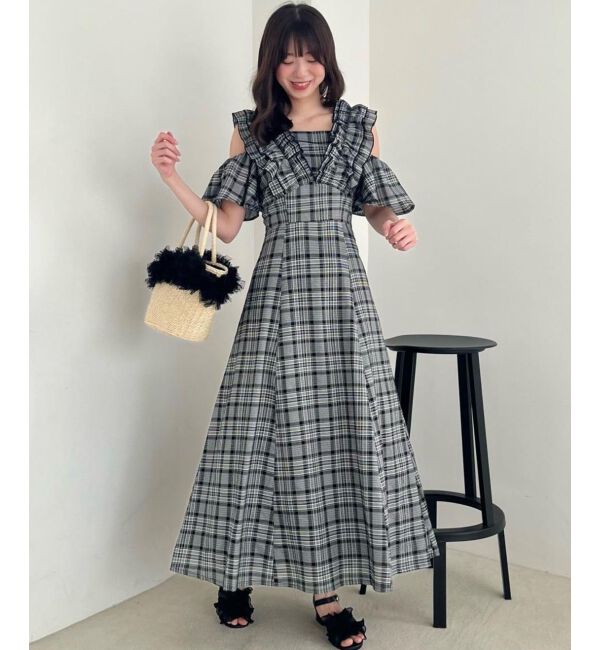  「バックレースアップフリルワンピース」|ワンピース|