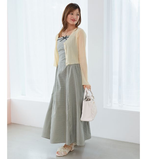  「トップスセットデコルテオープンワンピ」|ワンピース|