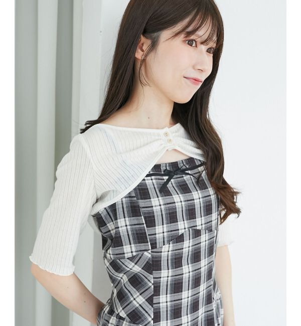  「トップスセットデコルテオープンワンピ」|ワンピース|