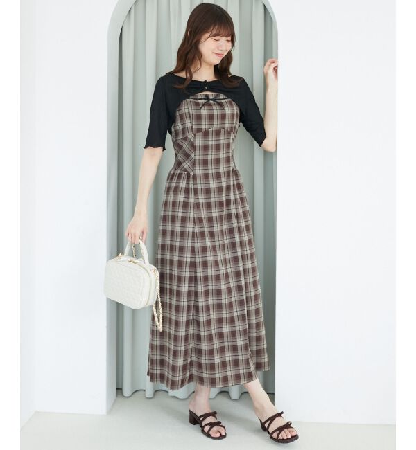  「トップスセットデコルテオープンワンピ」|ワンピース|