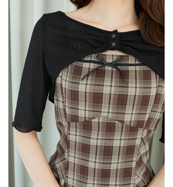  「トップスセットデコルテオープンワンピ」|ワンピース|