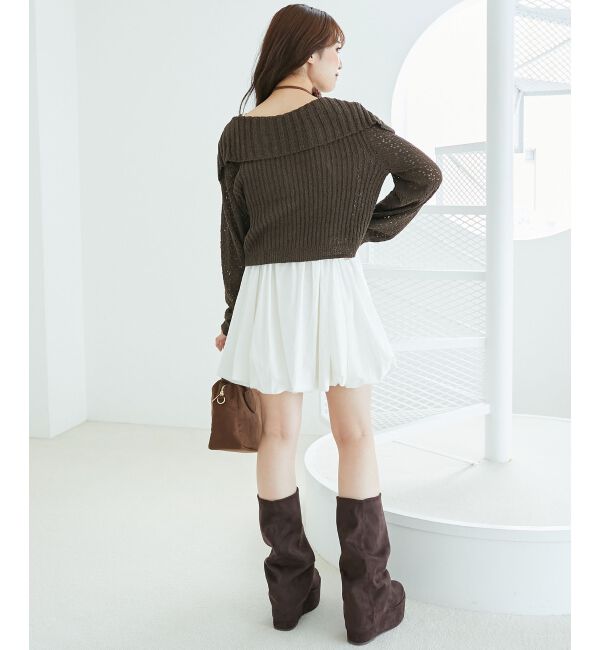  「カーデ&times;バルーンキャミワンピセット」|ワンピース|