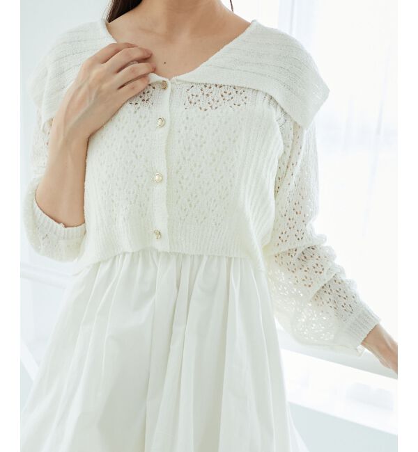  「カーデ&times;バルーンキャミワンピセット」|ワンピース|