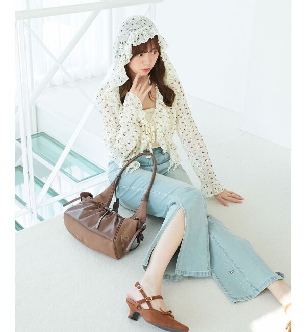  「フード付きフリルカーデ」|カーディガン|