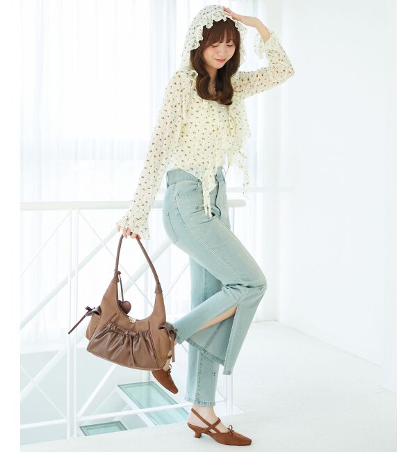  「フード付きフリルカーデ」|カーディガン|