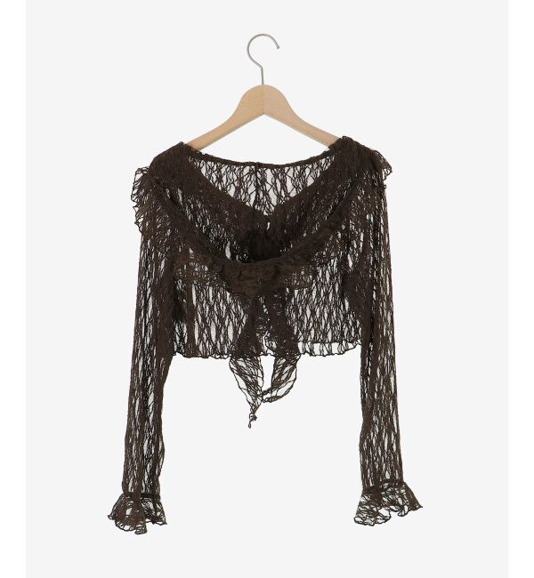  「フード付きフリルカーデ」|カーディガン|